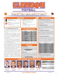 Game Center 2018 Schedule/Results Clemson