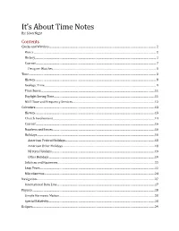 It's About Time Notes