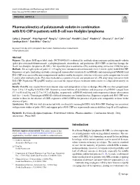 Pharmacokinetics of Polatuzumab Vedotin in Combination with R/G‑CHP in Patients with B‑Cell Non‑Hodgkin Lymphoma