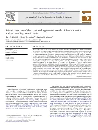 Seismic Structure of the Crust and Uppermost Mantle of South America and Surrounding Oceanic Basins