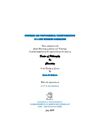 Synthesis and Photochemical Transformations of a Few Tethered Barrelenes