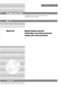 Working Paper Series Malawi Between Internal Factionalism and External Pressure. Coping with Critical Junctures Martin Ott