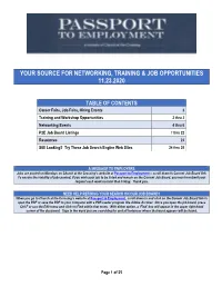 Your Source for Networking, Training & Job Opportunities 11.23.2020