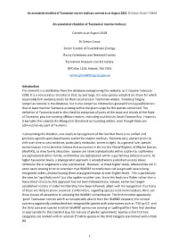 1 an Annotated Checklist of Tasmanian Marine Molluscs