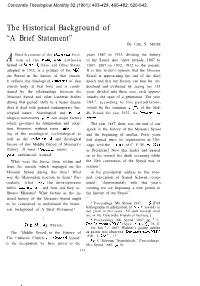 Historical Background of “A Brief Statement” by CARL S