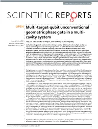 Multi-Target-Qubit Unconventional Geometric Phase Gate in a Multi-Cavity System