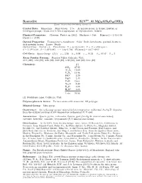 Roscoelite K(V ; Al; Mg)2Alsi3o10(OH)2 C 2001 Mineral Data Publishing, Version 1.2 ° Crystal Data: Monoclinic