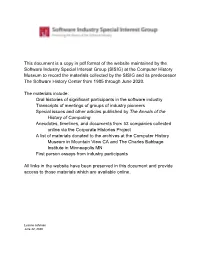This Document Is a Copy in Pdf Format of the Website Maintained by The