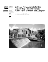 Instream-Flow Analysis for the Luquillo Experimental Forest, Puerto Rico: Methods and Analysis