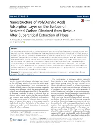 Nanostructure of Poly(Acrylic Acid) Adsorption Layer on the Surface of Activated Carbon Obtained from Residue After Supercritical Extraction of Hops M