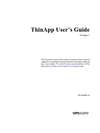 Vmware Thinapp User's Guide