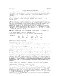 Diaspore Alo(OH) C 2001-2005 Mineral Data Publishing, Version 1 Crystal Data: Orthorhombic