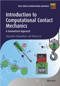 Introduction to Computational Contact Mechanics a Geometrical Approach