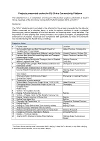 Projects Presented Under the EU-China Connectivity Platform