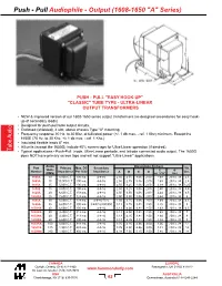 Push - Pull Audiophile - Output (1608-1650 "A" Series)