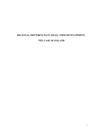 Small Firm Profile and Regional Differences in Small Firm Development