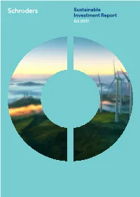 Sustainable Investment Report Q3 2017 Contents 1 2 Introduction Insight