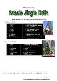 X-Mas Down Under1 Match the Words in the Left Column with Their Meaning