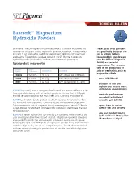Barcroft™ Magnesium Hydroxide Powders