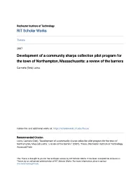 Development of a Community Sharps Collection Pilot Program for the Town of Northampton, Massachusetts: a Review of the Barriers