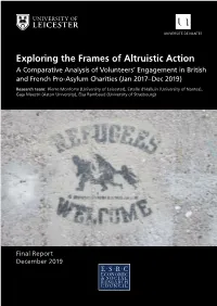 Exploring the Frames of Altruistic Action a Comparative Analysis of Volunteers’ Engagement in British and French Pro-Asylum Charities (Jan 2017–Dec 2019)