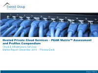 Hosted Private Cloud Services – PEAK Matrix™ Assessment and Profiles Compendium Cloud & Infrastructure Services Market Report: December 2015 – Preview Deck