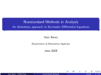 Nonstandard Methods in Analysis an Elementary Approach to Stochastic Diﬀerential Equations