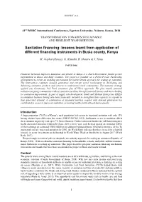 Sanitation Financing: Lessons Learnt from Application of Different Financing Instruments in Busia County, Kenya