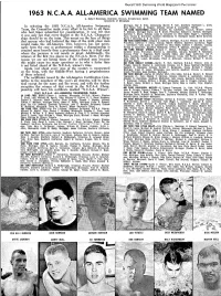 1963 N.C.A,A. All-America Swimming Team Named G