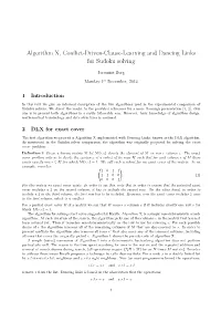 Algorithm X, Conflict-Driven-Clause-Learning