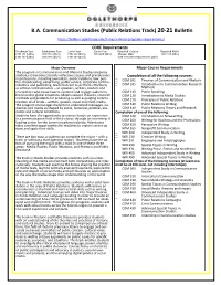 B.A. Communication Studies (Public Relations Track) 20-21 Bulletin
