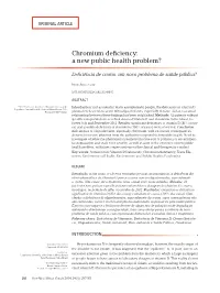 Chromium Deficiency: a New Public Health Problem?