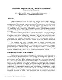 Displacement Ventilation in Action: Performance Monitoring of Demonstration Classrooms