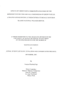 Effects of Green Turtle Fibropapillomatosis on The