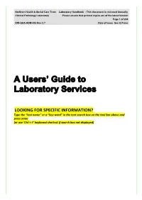 Laboratory Services User Guide