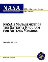 Nasa's Management of the Gateway Program For