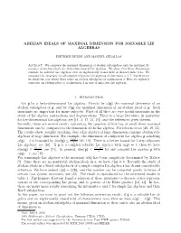Abelian Ideals of Maximal Dimension for Solvable Lie Algebras