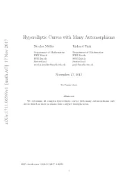 Hyperelliptic Curves with Many Automorphisms