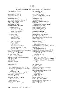 Page Numbers in Bold Refer to the Primary Park Description