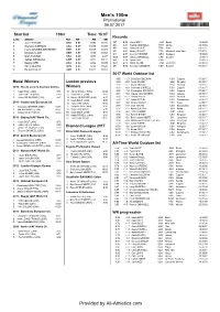 Provided by All-Athletics.Com Men's 100M
