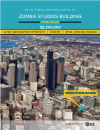 Zombie Studios Building for Sale $2,500,000 Owner-User Investment Opportunity | 10,000 Rsf | Stand-Alone Brick Building