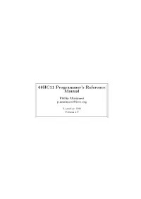 68HC11 Programmer's Reference Manual