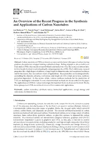 An Overview of the Recent Progress in the Synthesis and Applications of Carbon Nanotubes