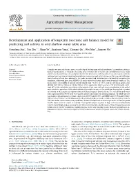 Development and Application of Long-Term Root Zone Salt Balance Model for Predicting Soil Salinity in Arid Shallow Water Table A