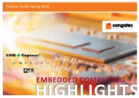 Embedded Computing Highlights About Congatec 02|03