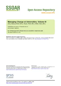 Managing Change at Universities. Volume III Antia, Bassey Edem (Ed.); Mayer, Peter (Ed.); Wilde, Marc (Ed.)