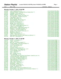 October 6/7/8 Playlist