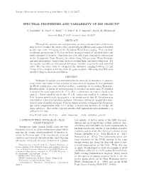 Spectral Properties and Variability of Bis Objects1