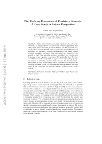The Evolving Ecosystem of Predatory Journals: a Case Study in Indian Perspective