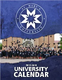 2017-2018 University Calendar